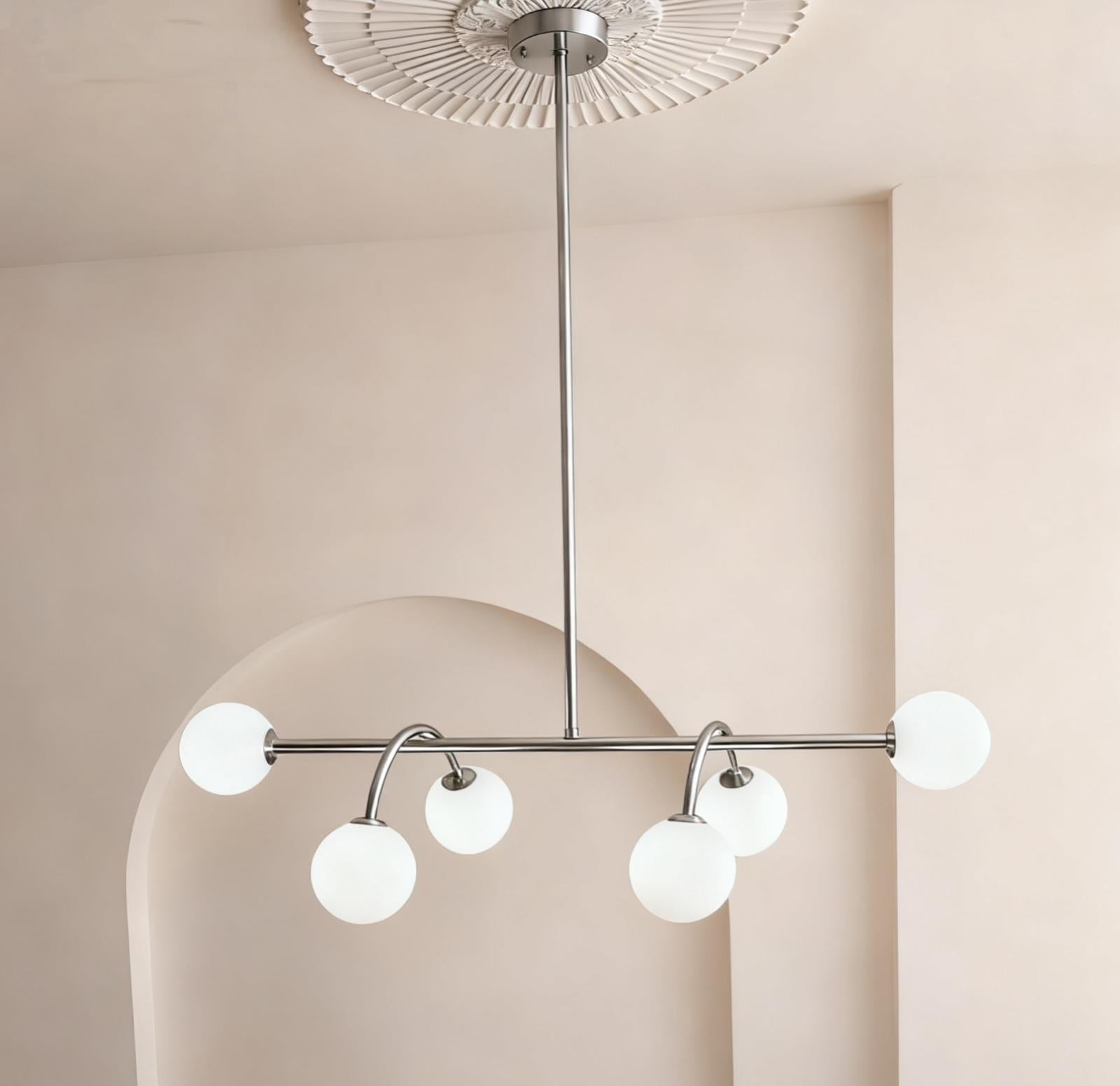 Lustra BESO Silver Abajur MAT 6XE27