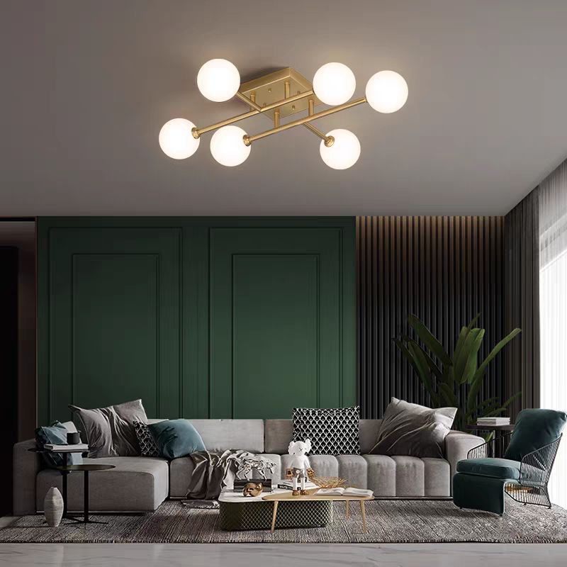 Lustra STREVA Gold Abajur MAT 6xE27