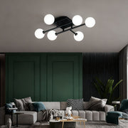 Lustra STREVA Black Abajur MAT 6xE27