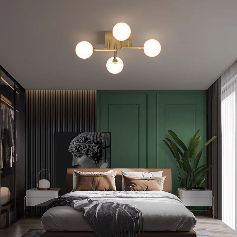 Lustra Mini STREVA Gold Abajur MAT 4xE27