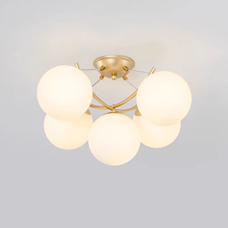 Lustra SERVA Gold Abajur Mat 5xE27