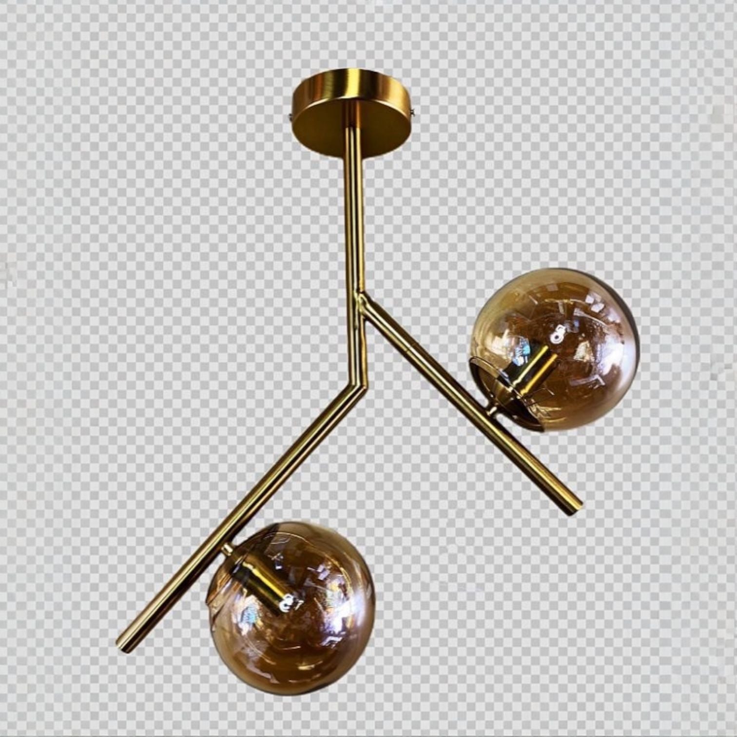 Lustra CRATO Gold Abajur Fumuriu 2xE14