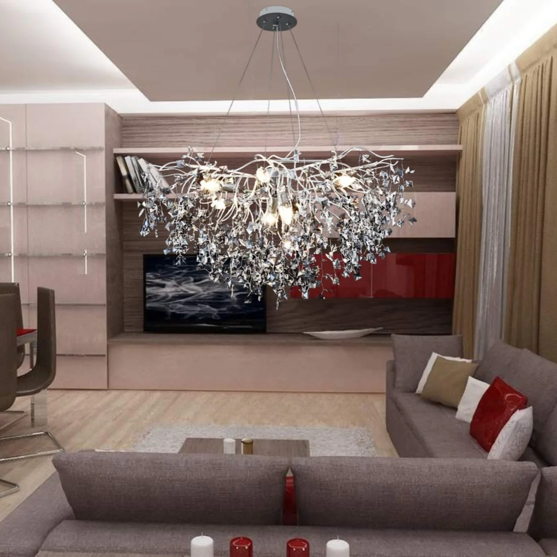 Candelabru Cristal LUXURY Silver SOFT 80cm