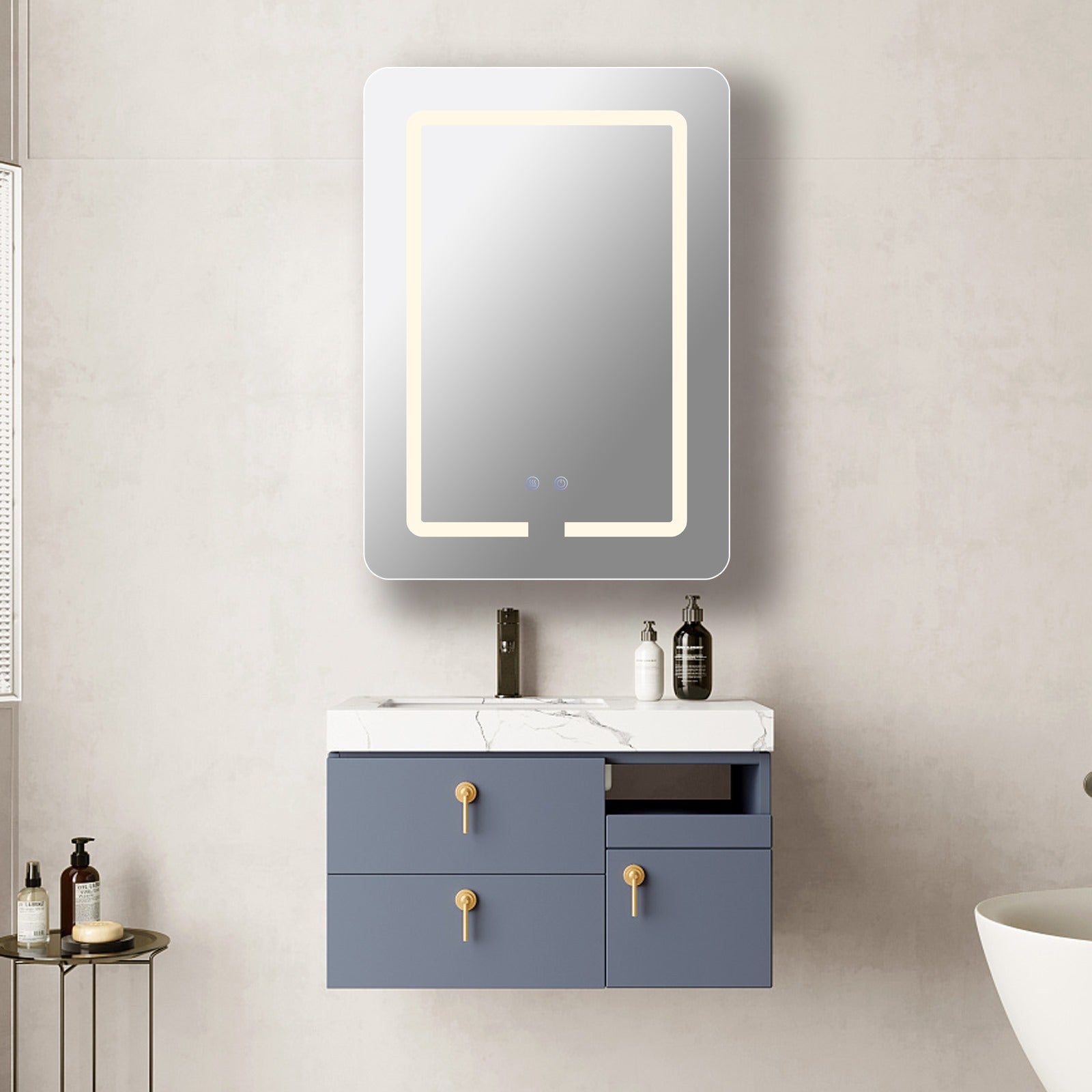 Dulap Baie Cu Oglinda LED Touch si Dezaburire 50x70cm