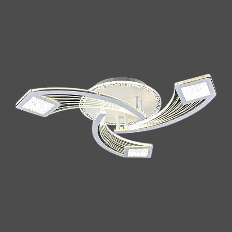 Lustra LED Aplicata AYRA Silver Echivalent 580W Telecomanda