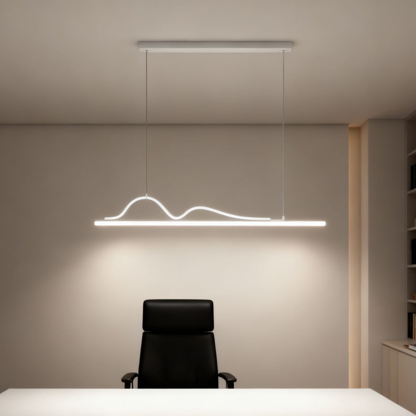 Lustra LED Snake Suspendata White Echivalent 400W Telecomanda