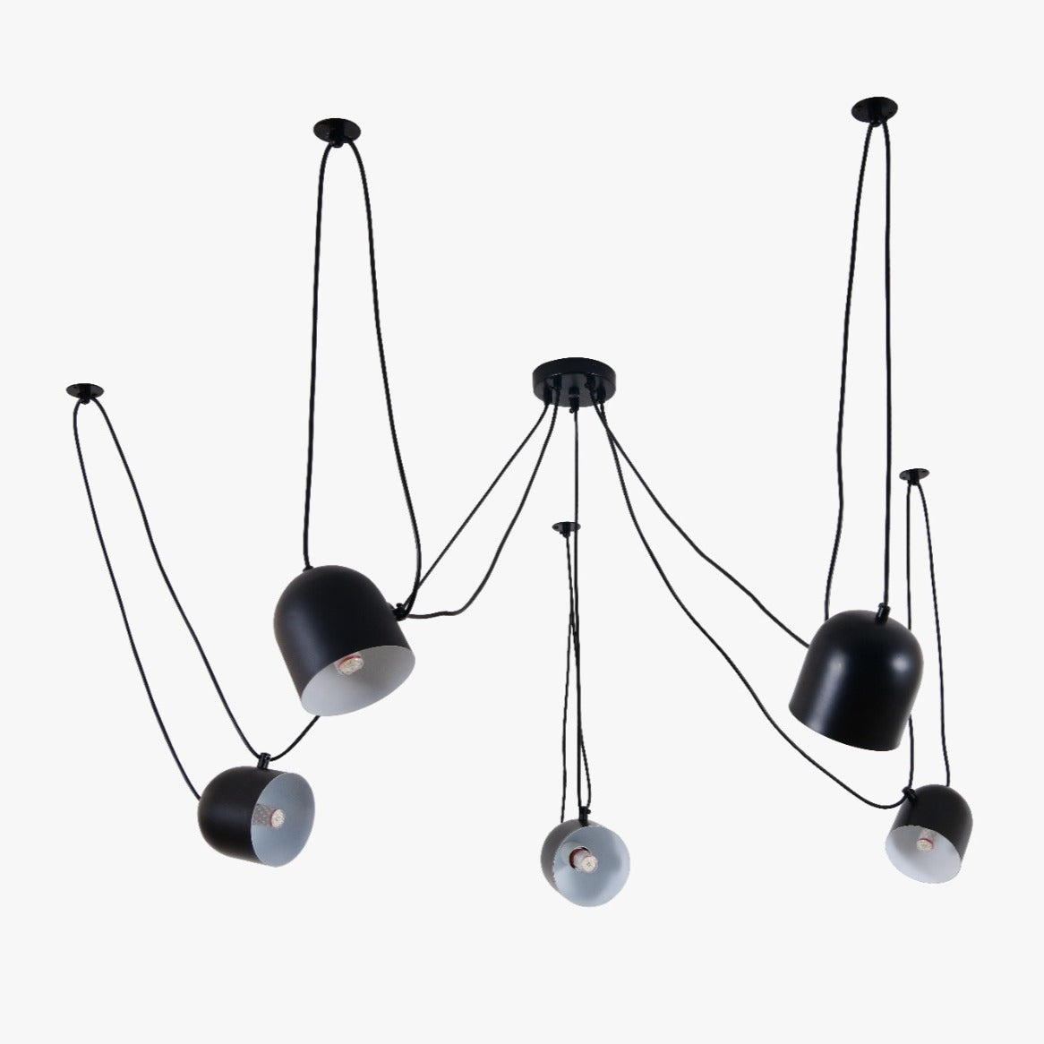 Lustra Moderna Custom Form Black Bowls 5xE27