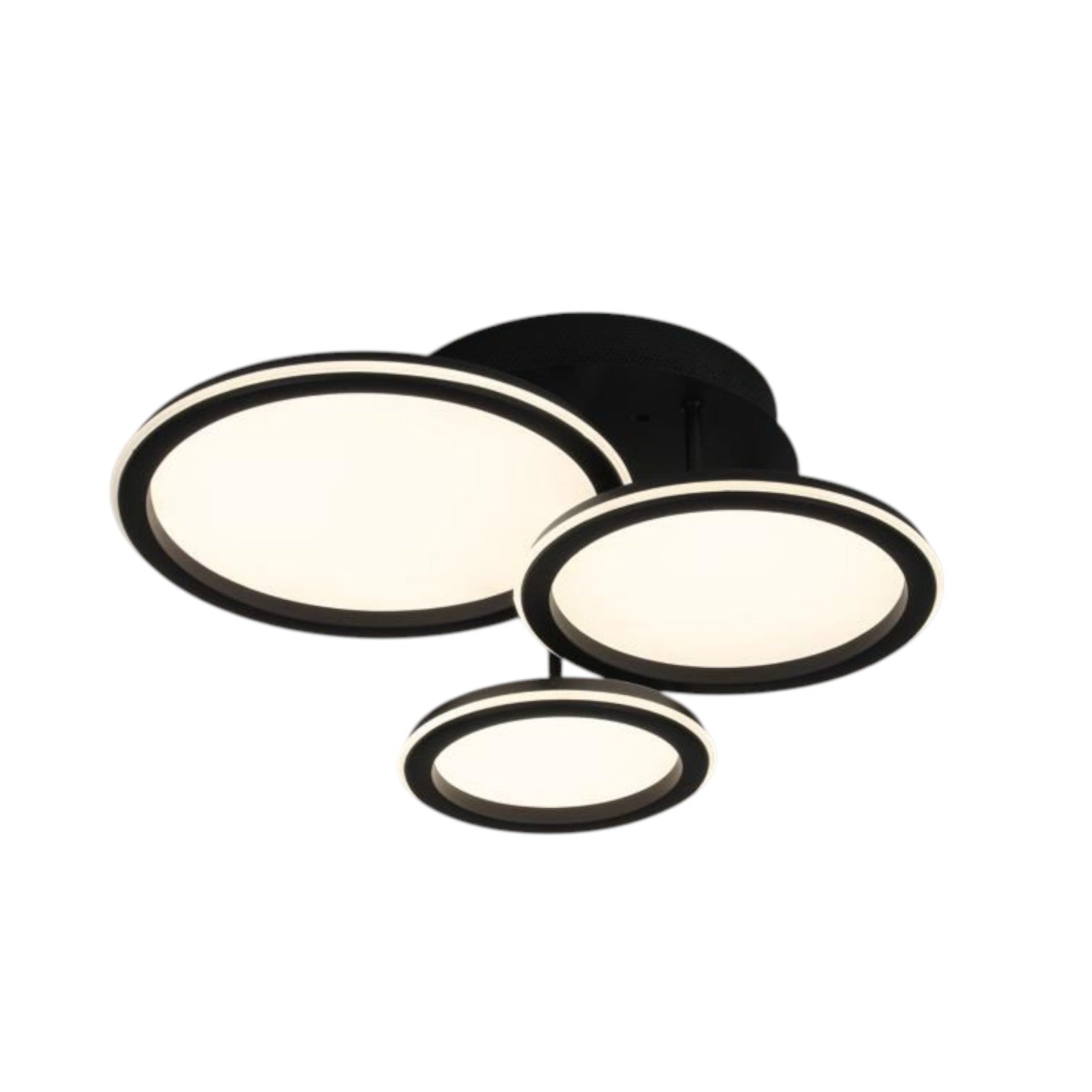 Lustra LED Polin 3 BLACK CIRCLE Echivalent 510W Telecomanda