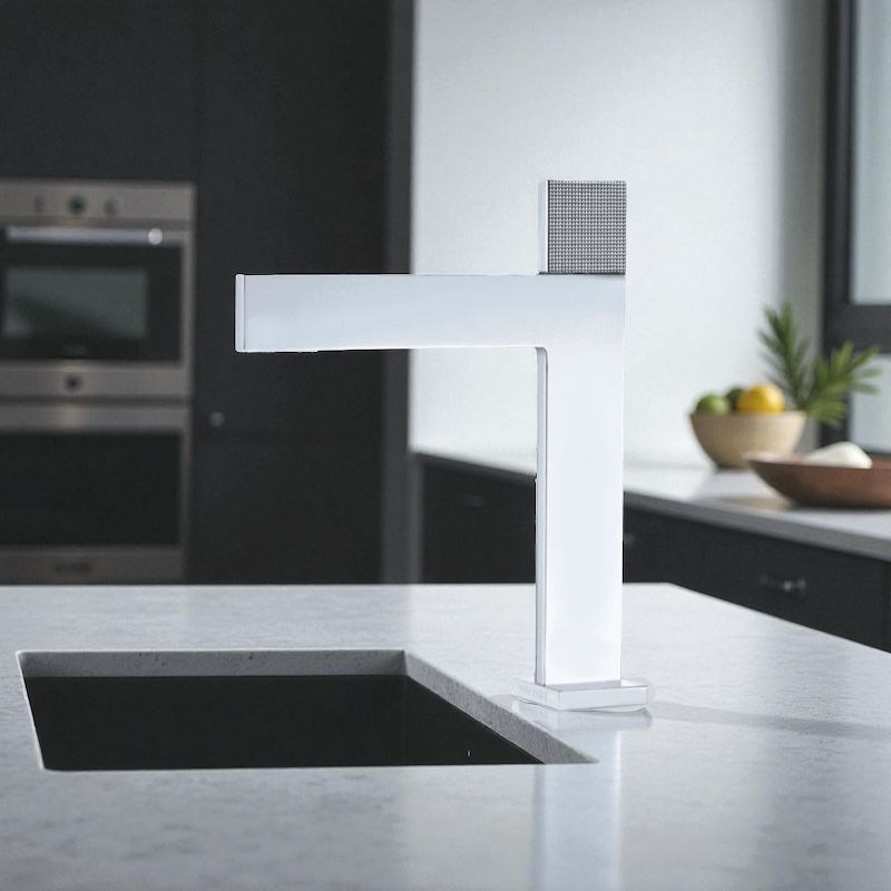 Baterie De Lavoar Inalta Modern Argintiu