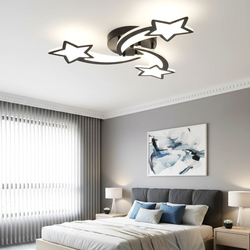 Lustra LED Mini STAR BLACK Echivalent 400W Telecomanda