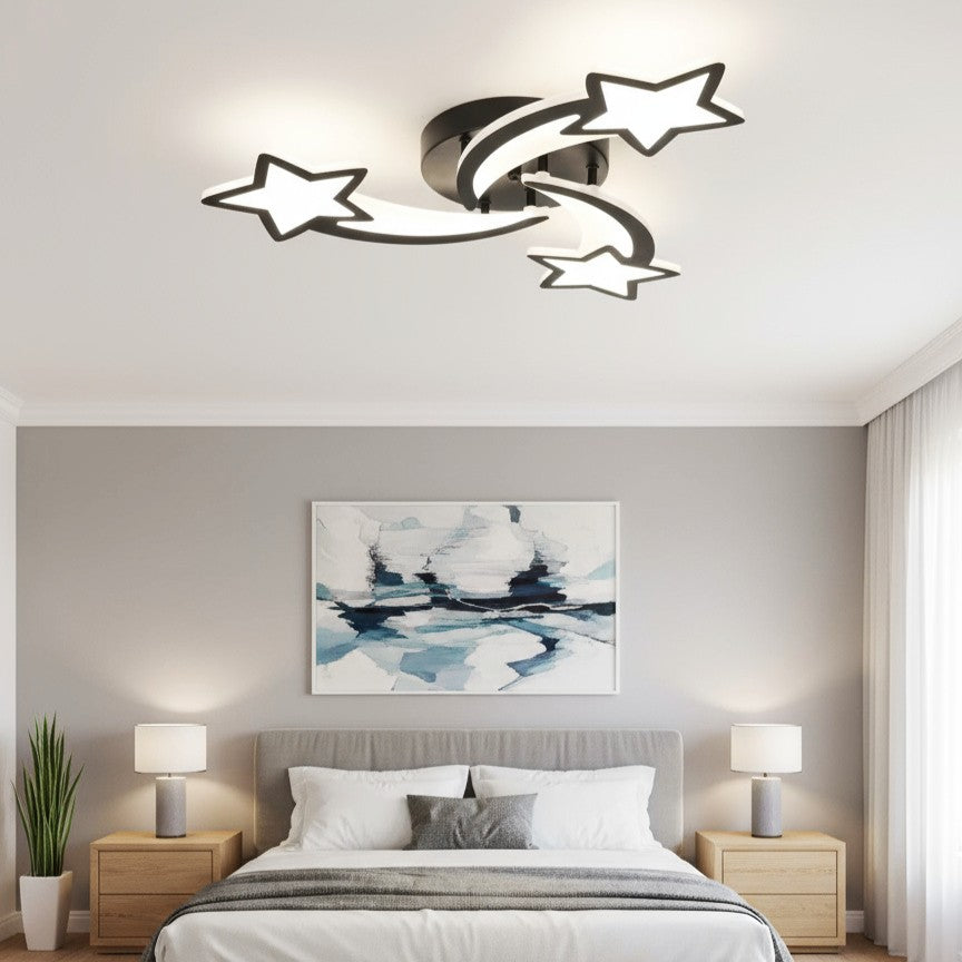 Lustra LED Mini STAR BLACK Echivalent 400W Telecomanda