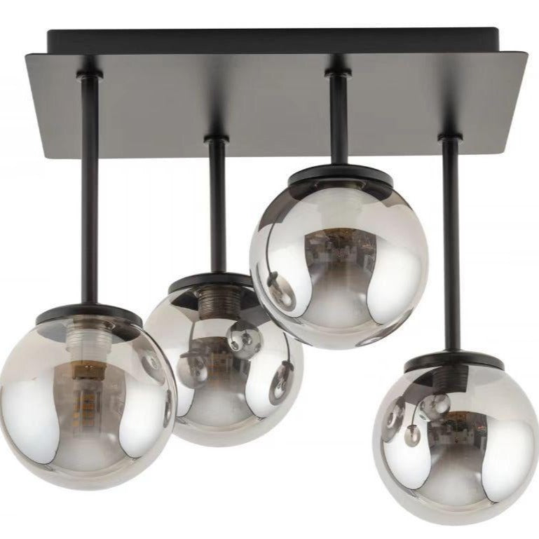 Lustra Abajur Fumuriu Black Rivendell 4xE27