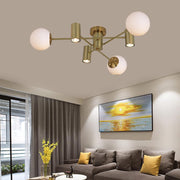 Lustra SEDA Abajur MAT cu 3 Spoturi Gold