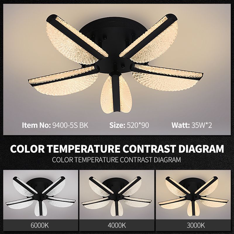 Lustra LED FOLLO Black Echivalent 350W Telecomanda