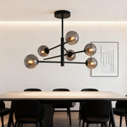 Lustra Suspendata GOLO Black Abajur Fumuriu 6xE27