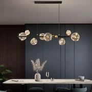 Lustra LED Black Sparkle Abajur Transparent Echivalent 300W