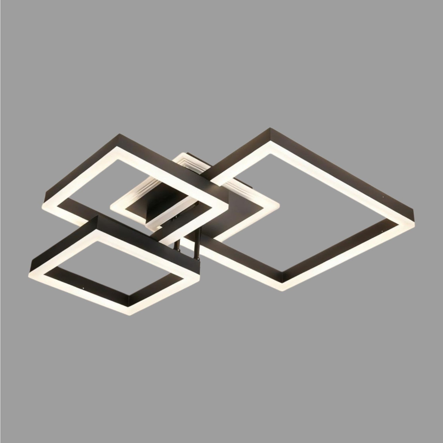 Lustra LED KENO 3 SQUARES Black Echivalent 400W Telecomanda