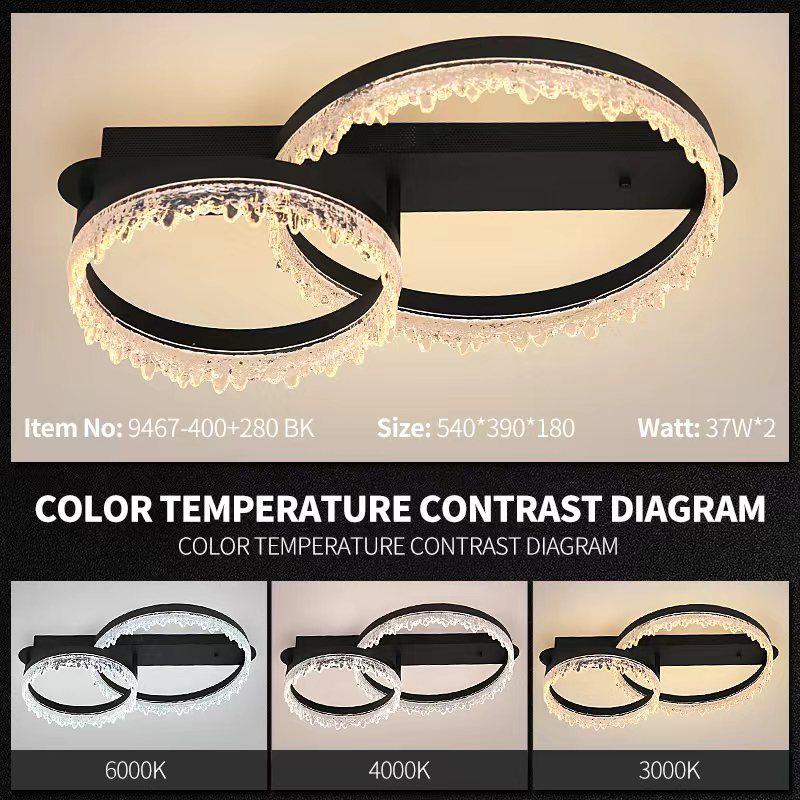 Lustra LED 2 CIRCLE VALS Echivalent 300W Telecomanda