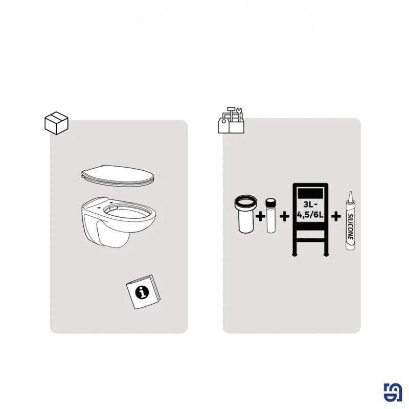 Vas WC Suspendat MONTE White 55 x 41 x 36 CM