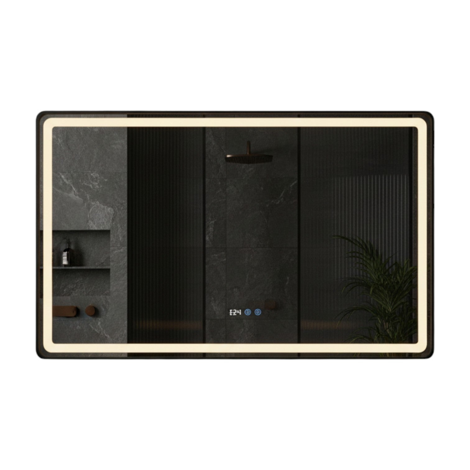 Oglinda LED 110x70CM, 3 Lumini, Dezaburire, Afisaj Timp si Temperatura OD058-101 NEGRU