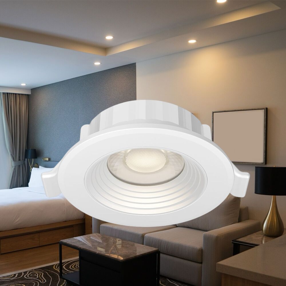 Spot LED Incastrabil Rotund Alb Dimabil cu 3 Lumini ⌀8.5CM