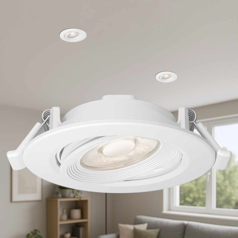 Spot LED Incastrabil Rotund Fascicul Reglabil Alb cu 3 Lumini ⌀9CM