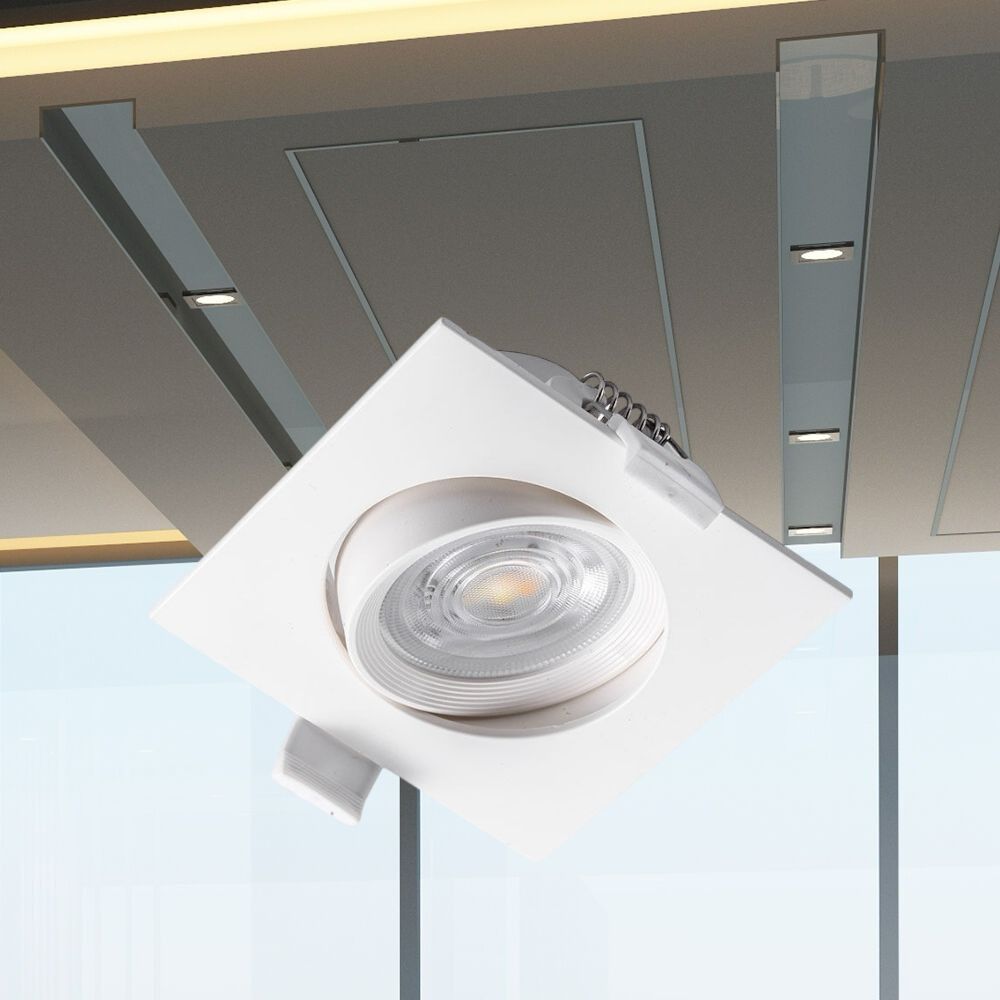 Spot LED Incastrabil Patrat Fascicul Reglabil Alb Lumina Rece 9x9CM
