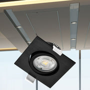 Spot LED Incastrabil Patrat Fascicul Reglabil Negru cu 3 Lumini 8.5x8.5CM