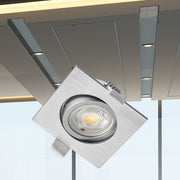 Spot LED Incastrabil Patrat Fascicul Reglabil Argintiu cu 3 Lumini 8.5x8.5CM