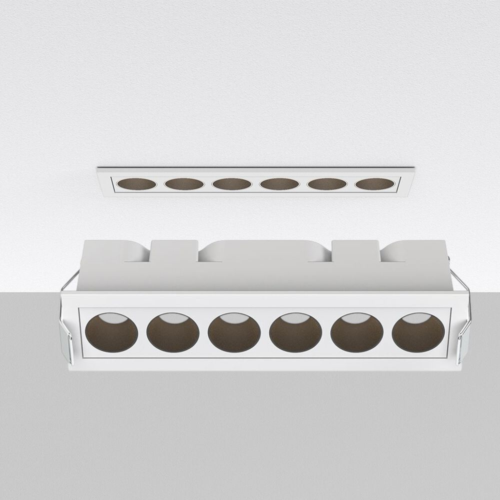 Spot LED Liniar Incastrabil CCT Alb si Negru cu 3 Lumini 16.3x4.1CM