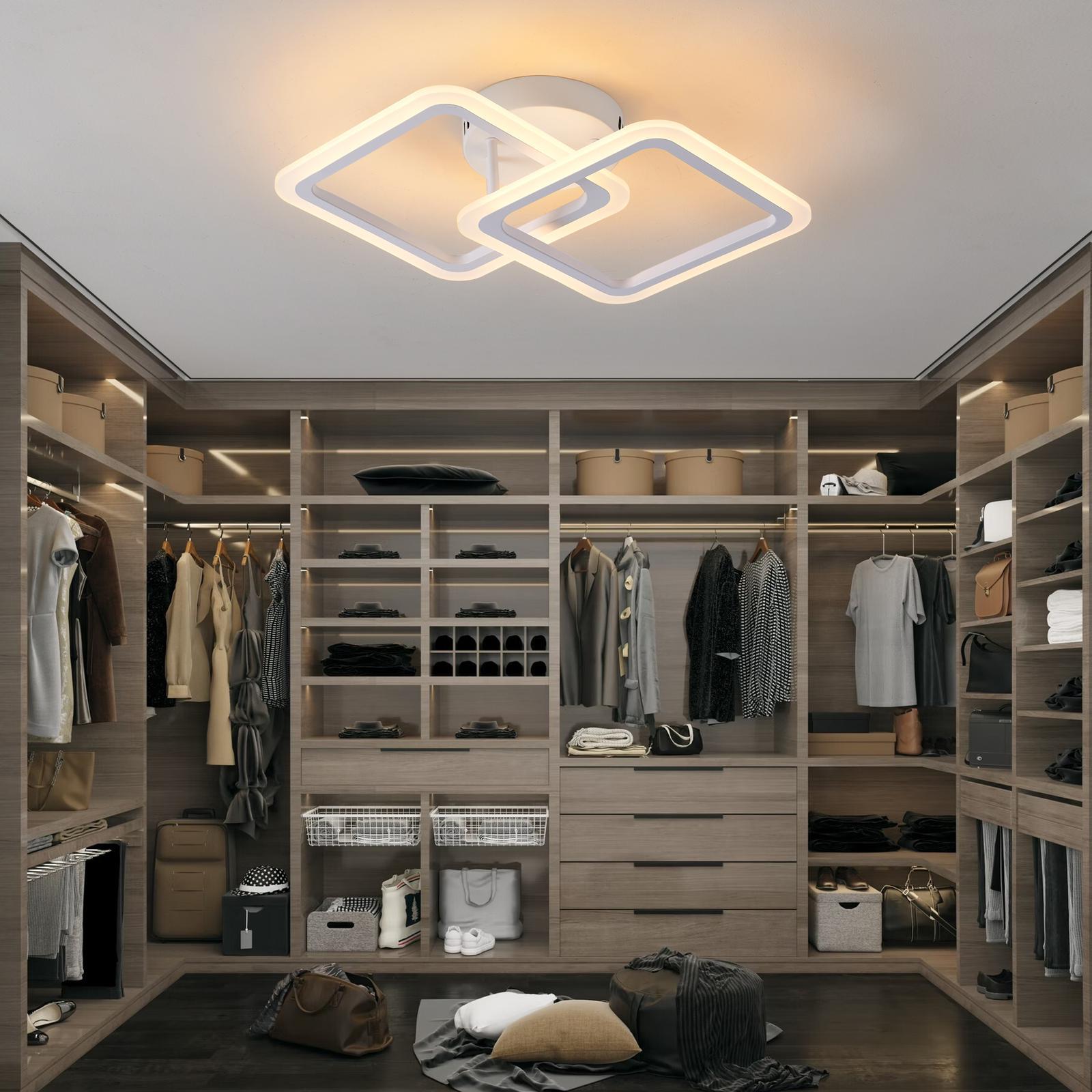 Lustra LED 1+1 Square Design Alb Echivalent 300W Telecomanda