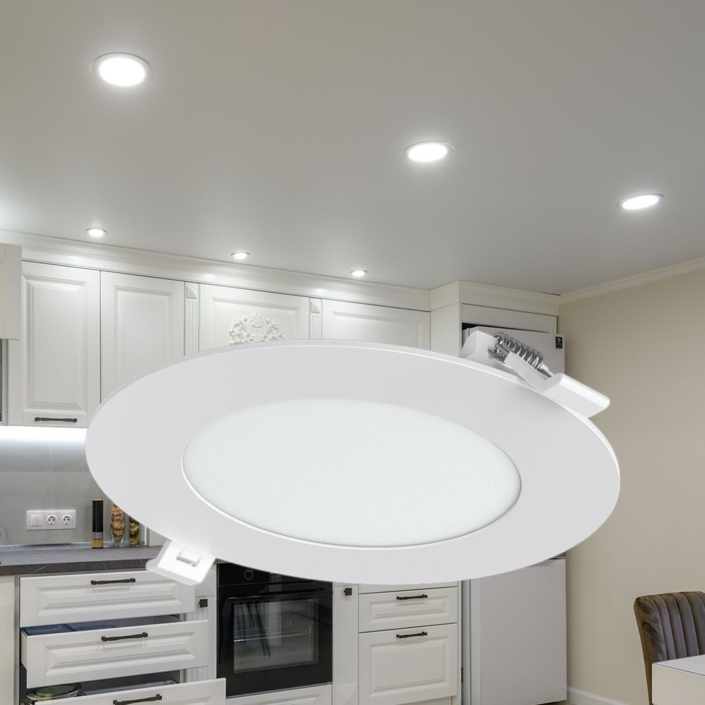 Spot LED 6W Slim Rotund Alb / ⌀128mm / Incastrabil IP40