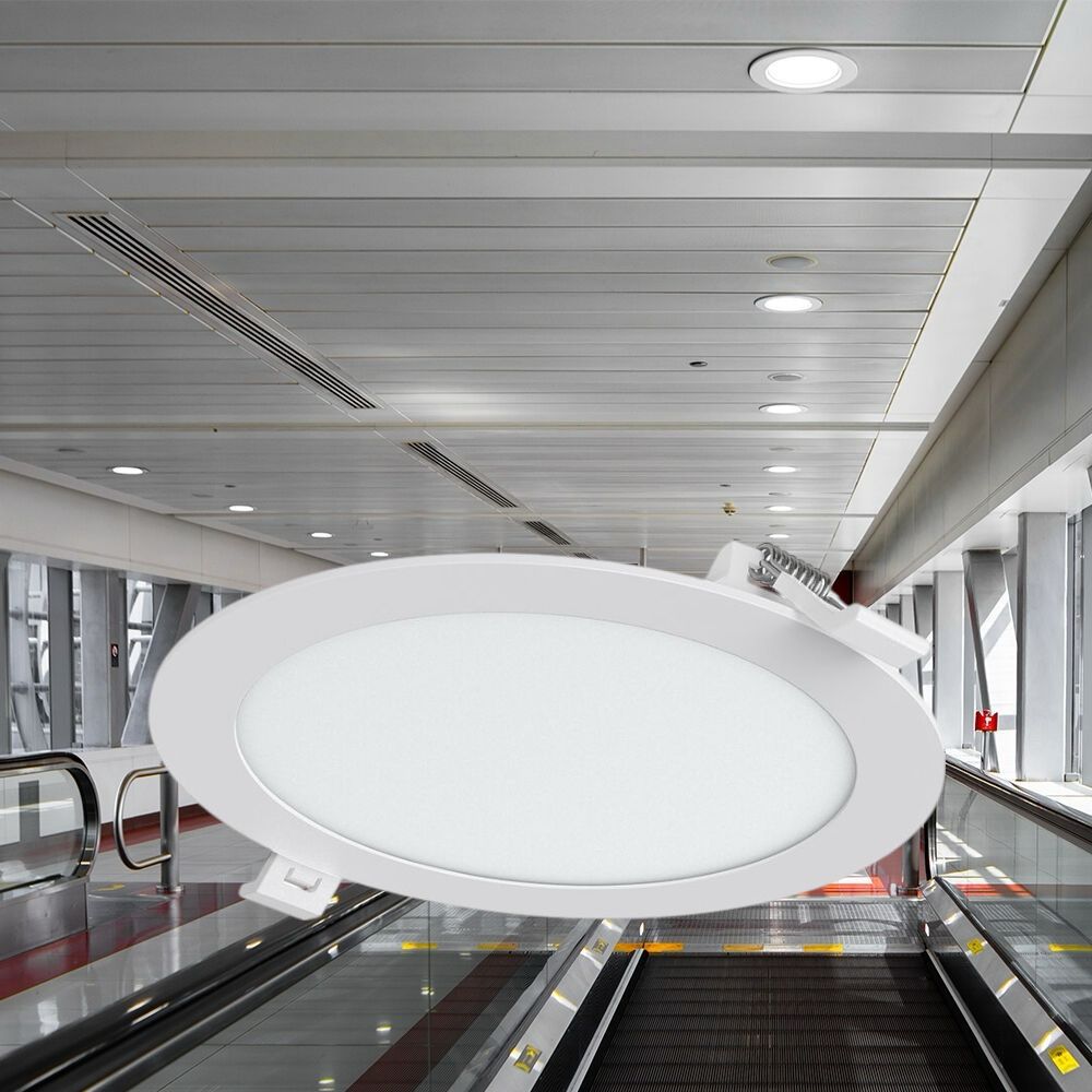 Spot LED 15W Slim Rotund Alb / ⌀198mm / Incastrabil IP40