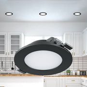 Spot LED 4W CCT Slim Rotund Negru / Dimabil / ⌀85mm / Incastrabil IP40 / 3 Lumini
