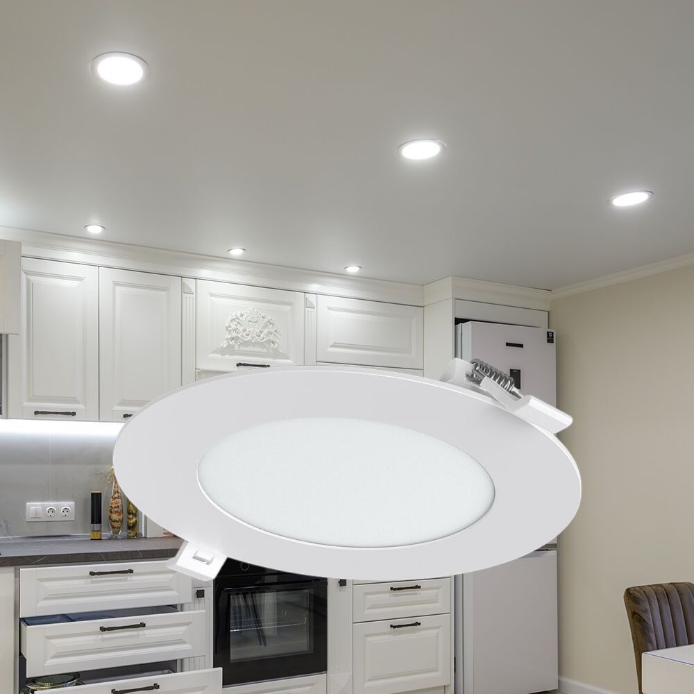 Spot LED 6W Slim Rotund Alb / Dimabil / ⌀128mm / Incastrabil IP40
