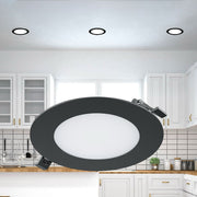 Spot LED 6W CCT Slim Rotund Negru / Dimabil / ⌀128mm / Incastrabil IP40 / 3 Lumini