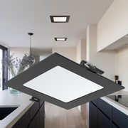 Spot LED 4W CCT Slim Patrat Negru / Dimabil / 90mm / Incastrabil IP40 / 3 Lumini