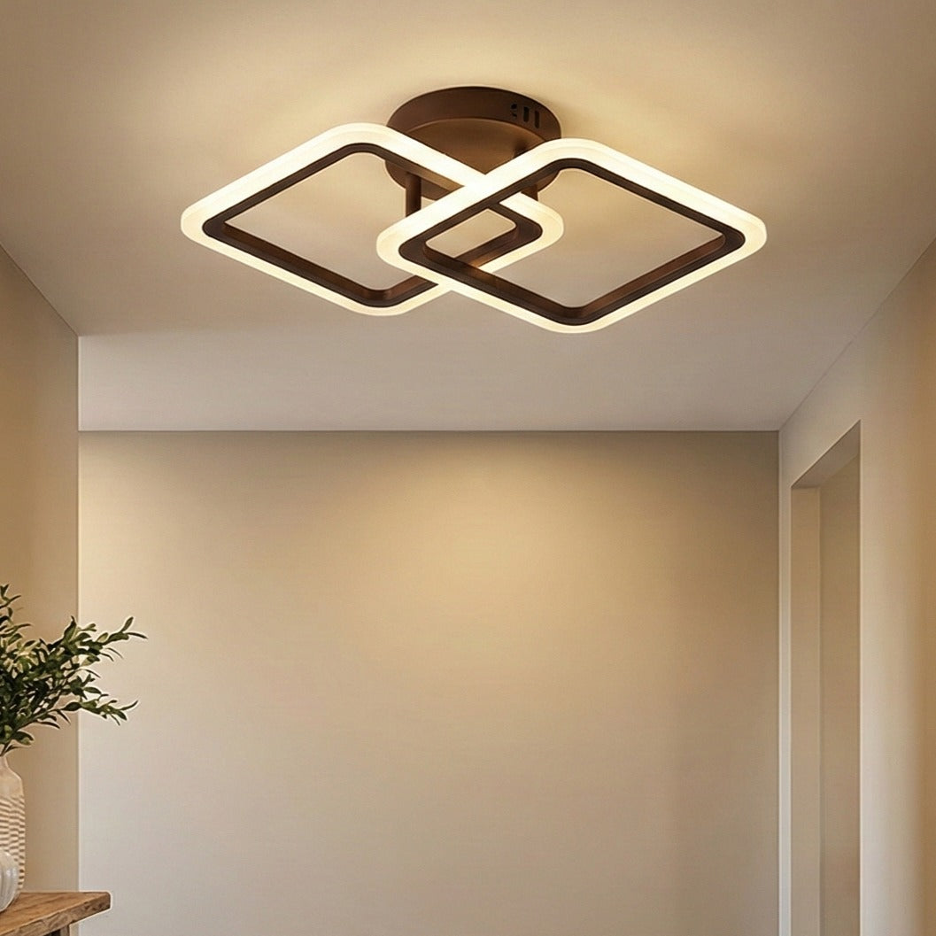 Lustra LED 1+1 Square BROWN Echivalent 300W Telecomanda