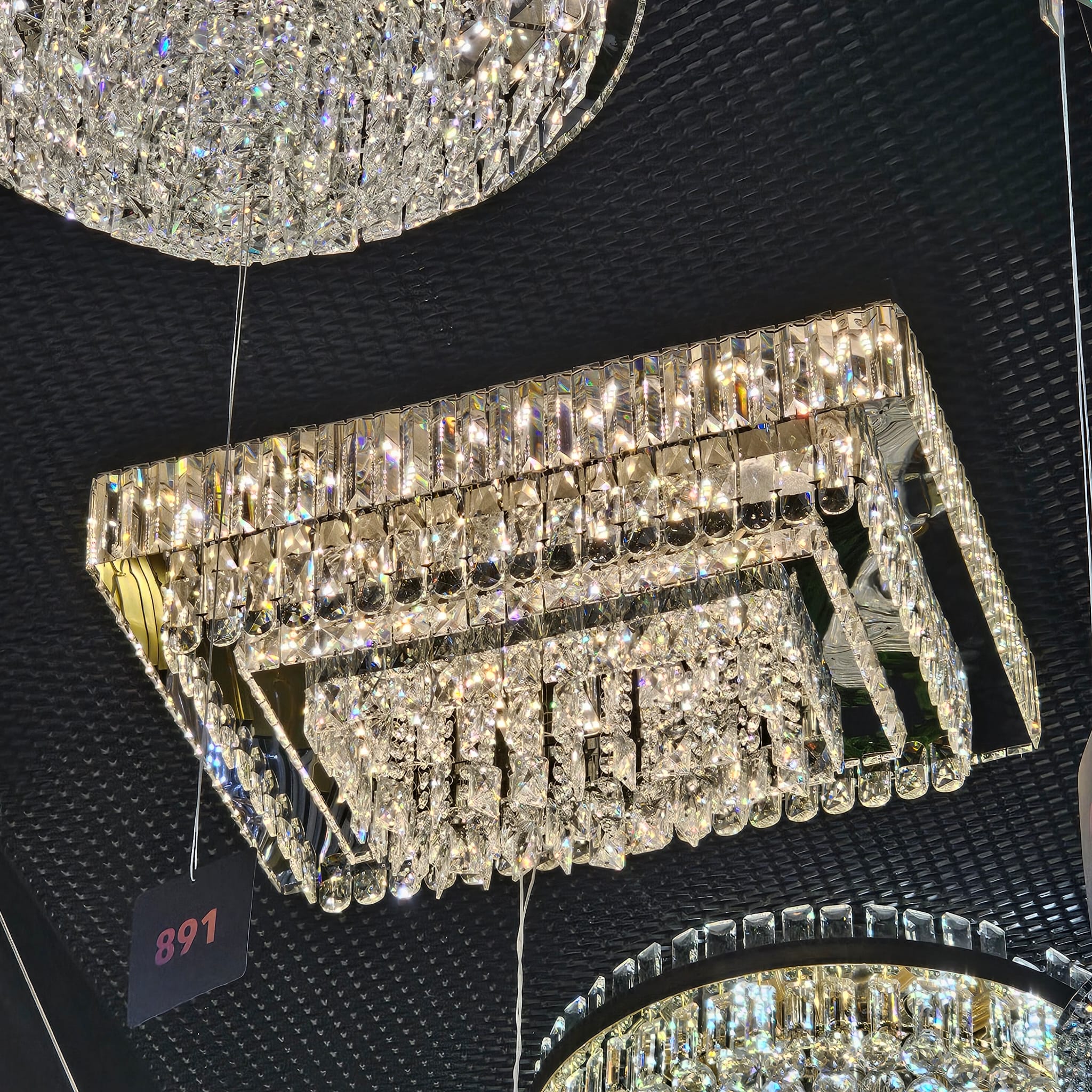 Lustra LED Cristal Aplicata ELYSIUM Square Telecomanda Echivalent 1000W
