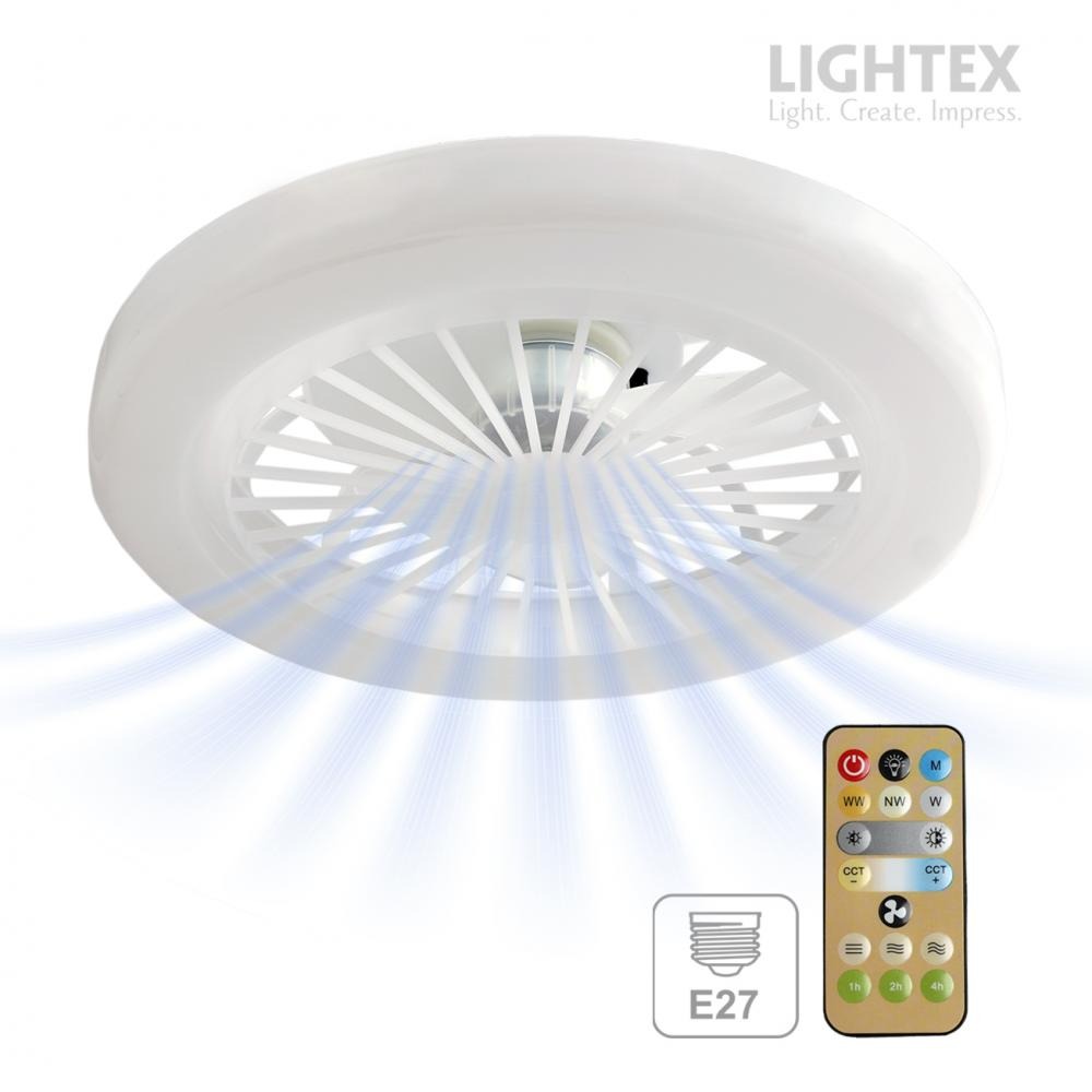 Lustră LED cu Ventilator cu bec E27, Aplicată/Suspendată (2IN1), Telecomandă