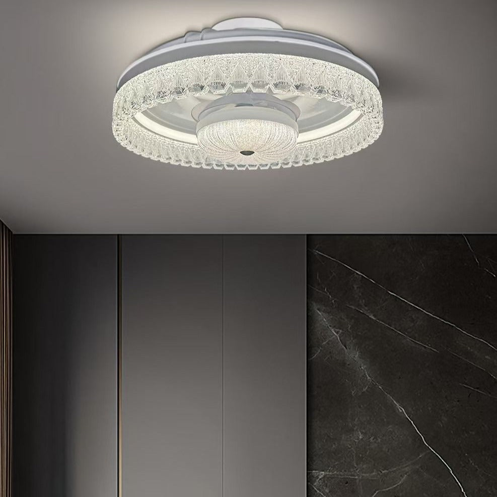 Lustra LED EVOK White cu Ventilator Ø50CM Echivalent 400W Telecomanda