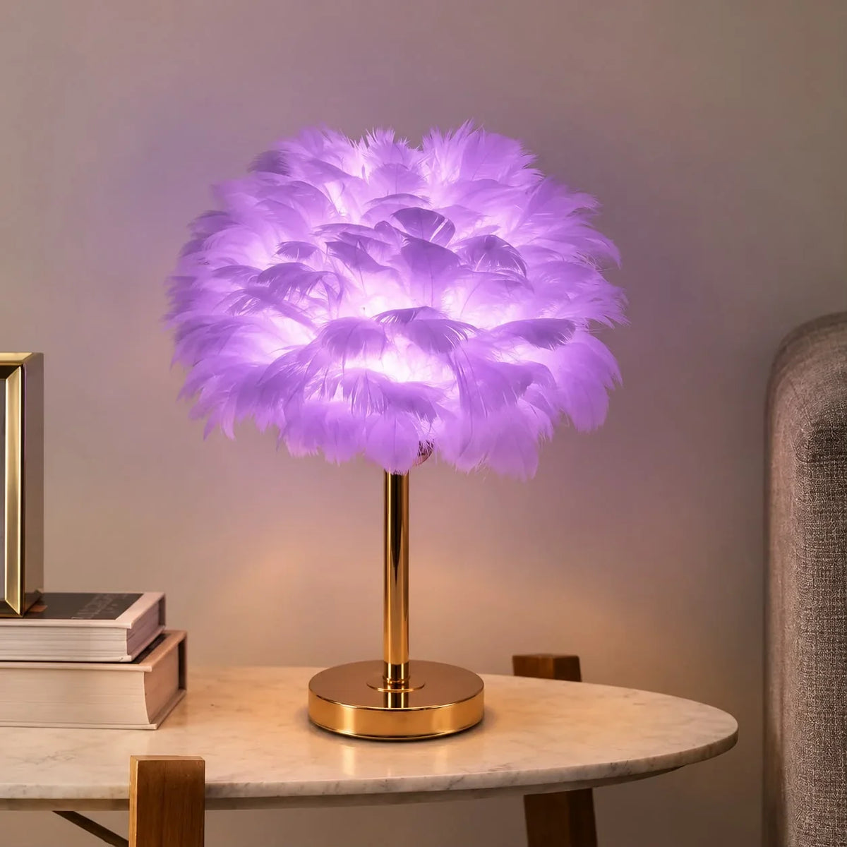 Veioza Neoclasica Nordic Style Feather Purple