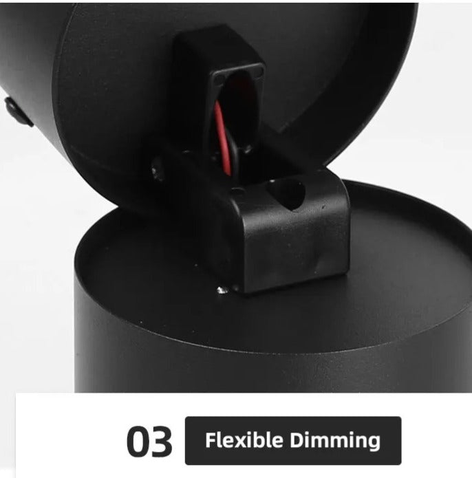 Spot LED Cilindric Aplicat Orientabil Negru 10W Lumina Neutra