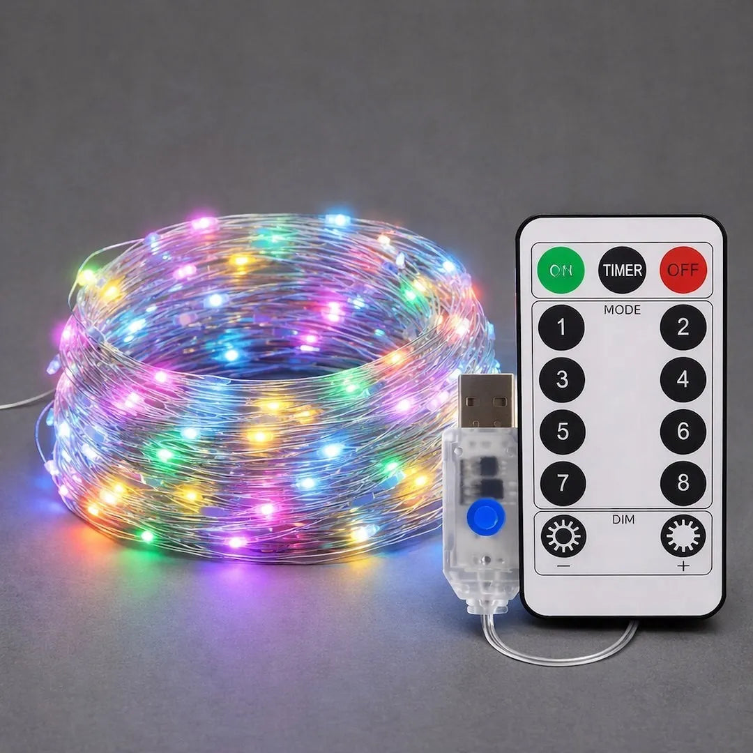 Instalatie LED Perdea Ploaie 300 LED-uri 3M×3M | 8 Moduri | Telecomanda | USB | Multicolor