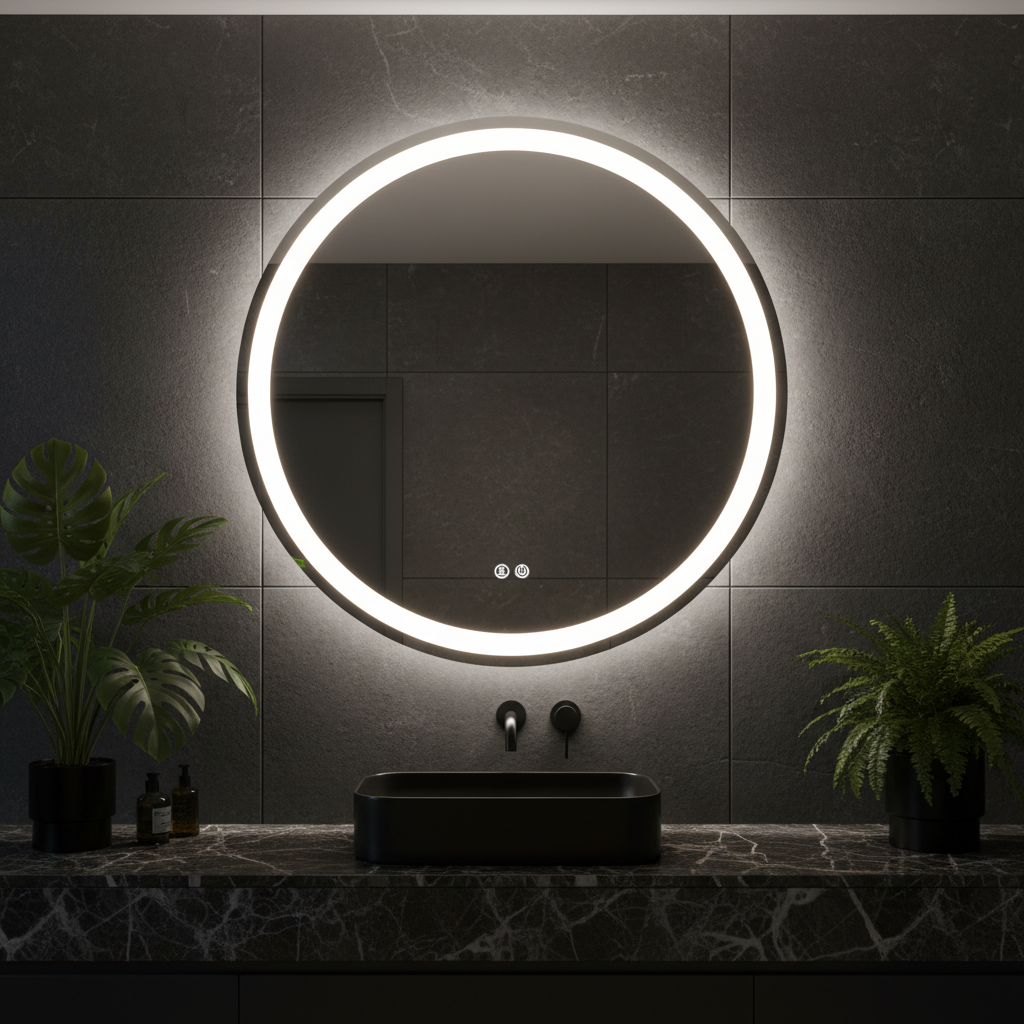 Oglinda LED Rotunda FRAMELESS 60cm, 3 Lumini, Dezaburire, DImabila si Touch OD018