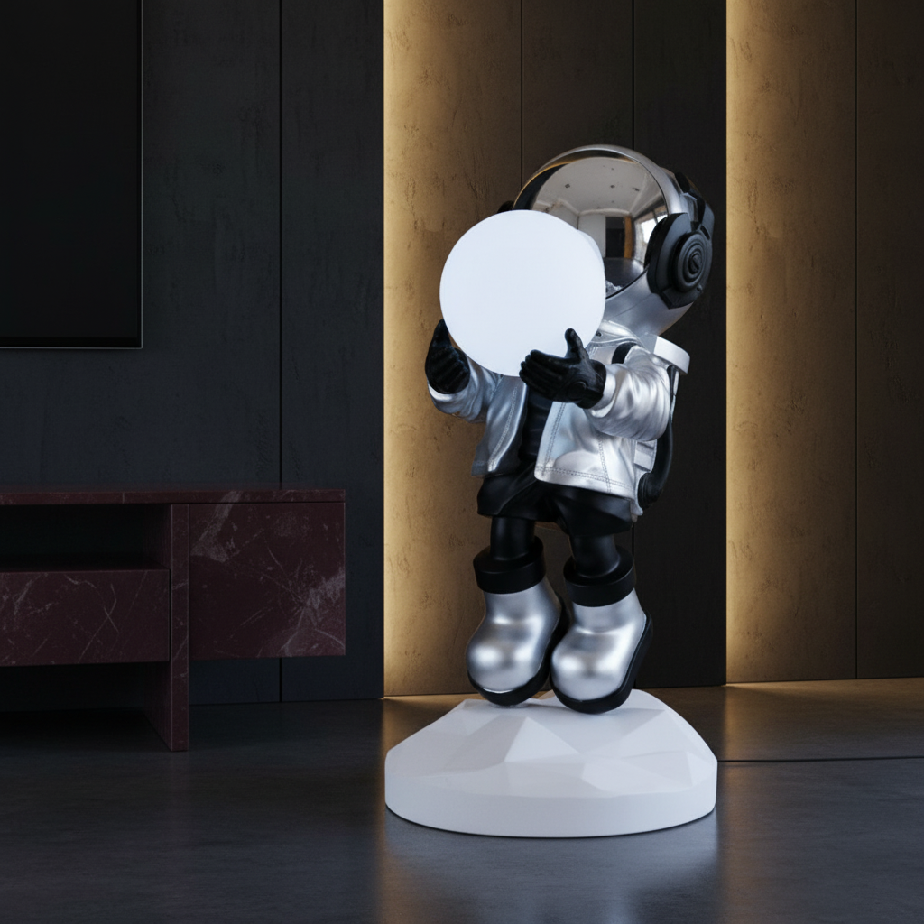 Statueta Decorativa Astronaut 75CM cu Glob LED RGB Touch