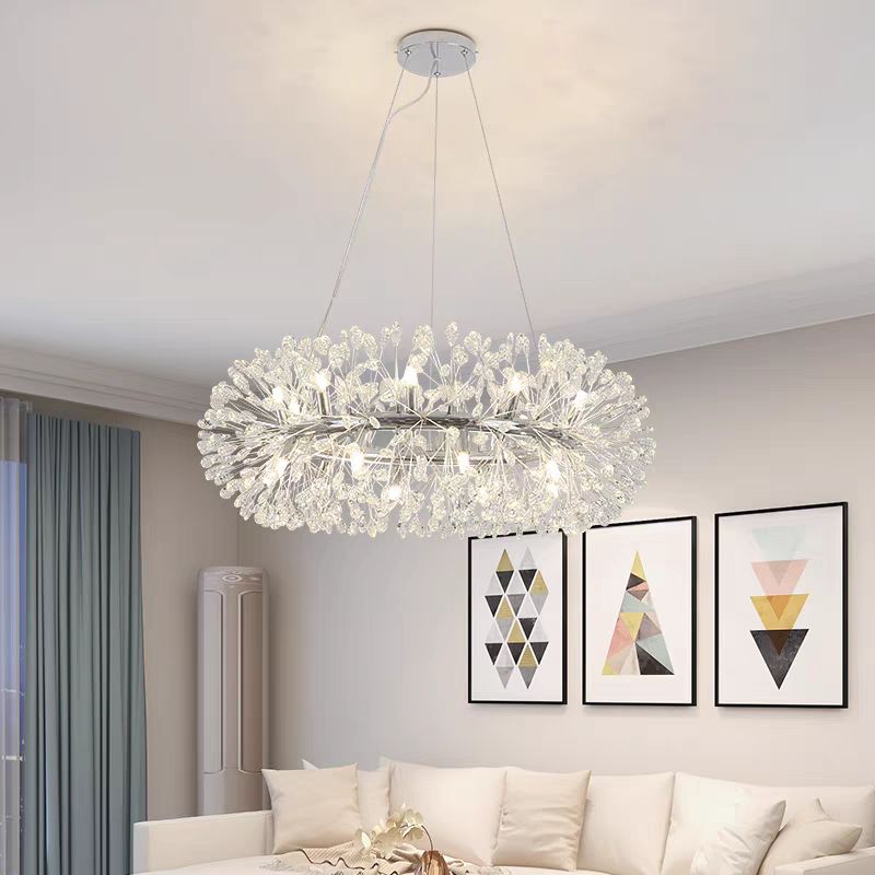Lustra Suspendata Crystal Dandelion Silver XXL