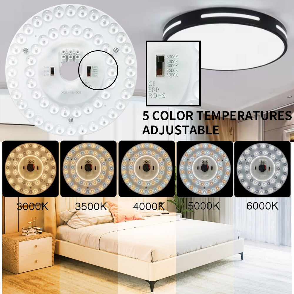 Modul LED Magnetic 30cm, 28W/38W/48W cu 5 Lumini Reglabile din Buton