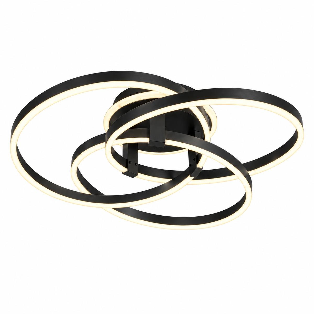 Lustra LED Zyola Rings Black Echivalent 450W Telecomanda