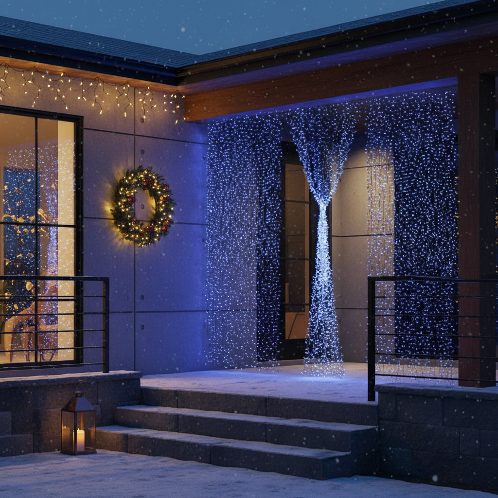 Instalatie LED Perdea Everblue 2.5x3m Lumina Albastra 720 LED-uri IP44